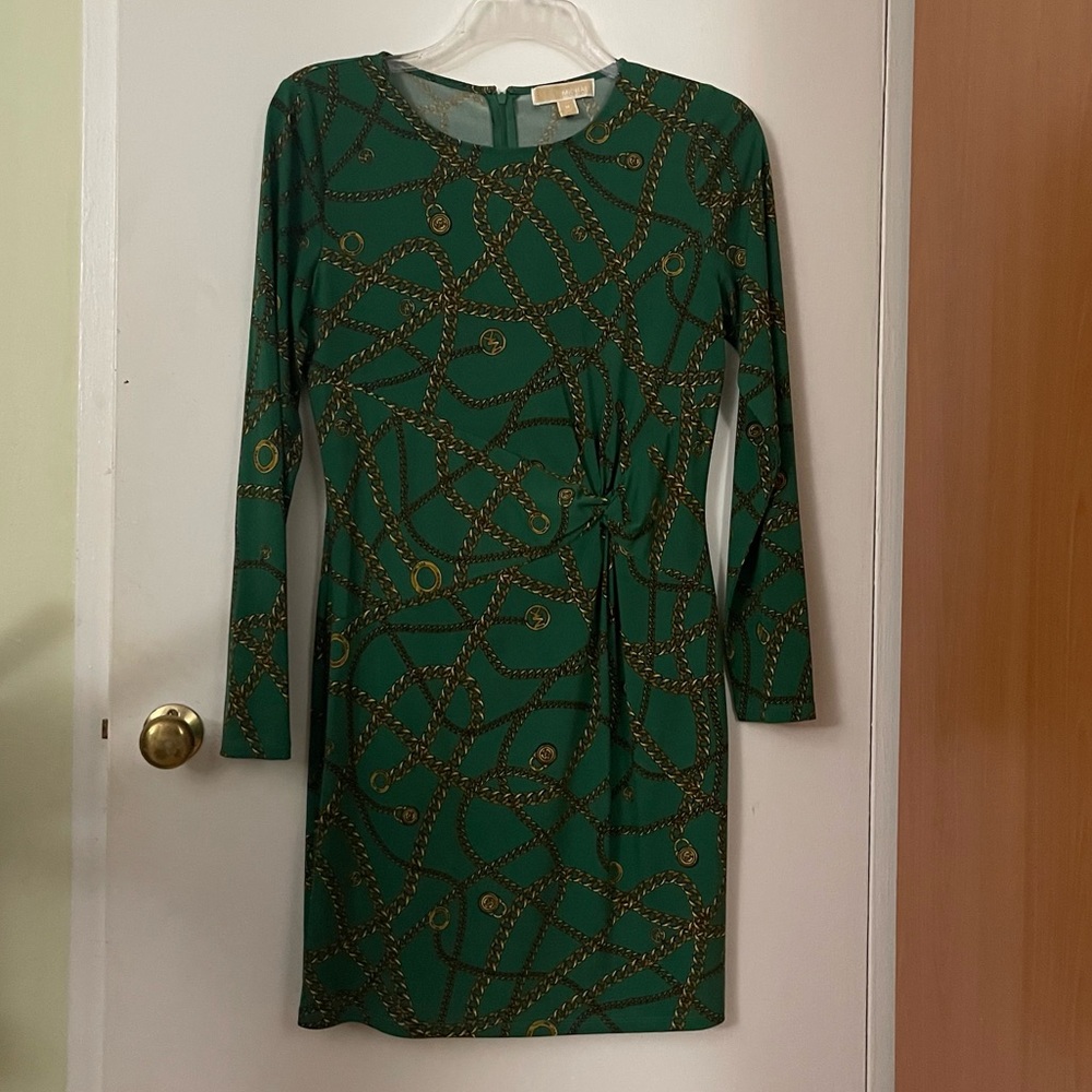Green MICHAEL Michael Kors Chain Print Dress